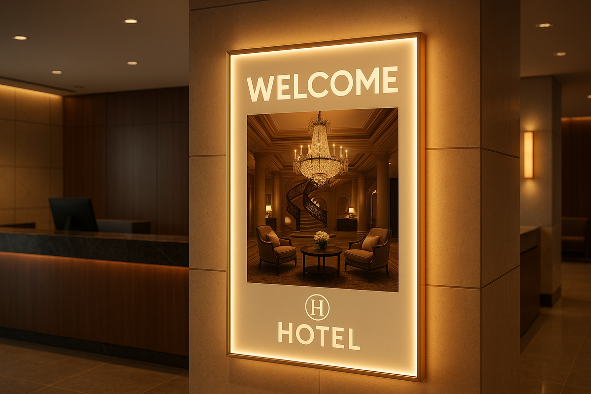 Ramki LED w hotelach – subtelne podświetlenie informacji i promocji