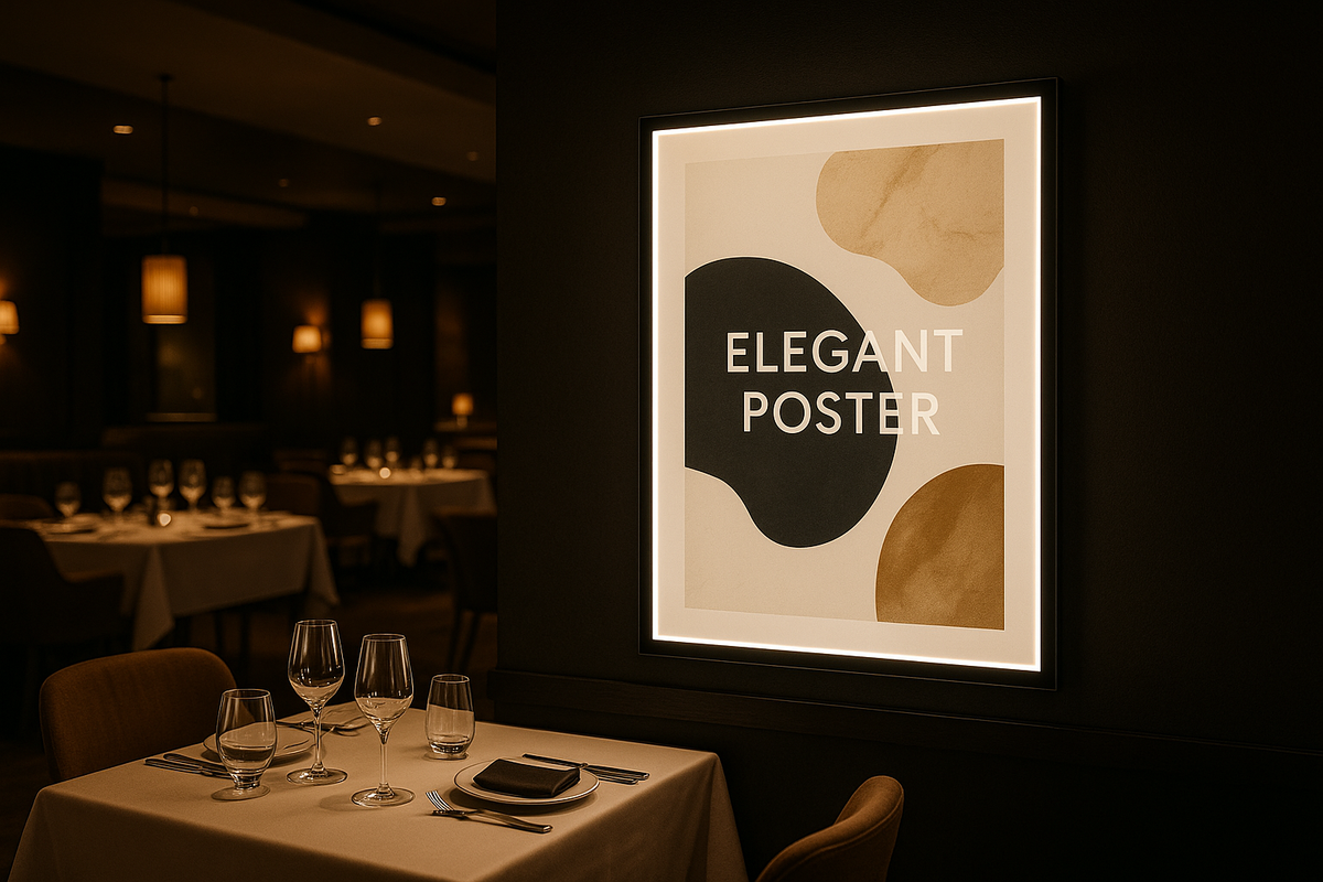 Ramki LED w restauracji – menu, promocje, brandowanie